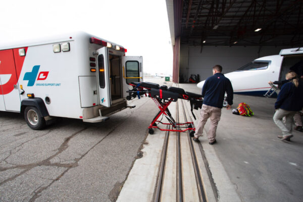 Ambulance transfer to Learjet