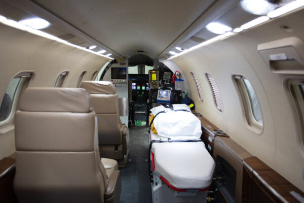 Learjet 40XR interior back to front view